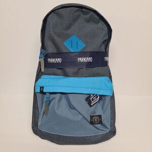 Parkland Meadow Backpack School Work 15" Laptop Padded Sleeve Bag Gray Blue
